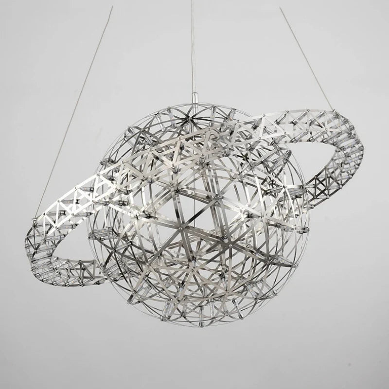 lustre sphérique raimond satellite en acier inoxydable led décor