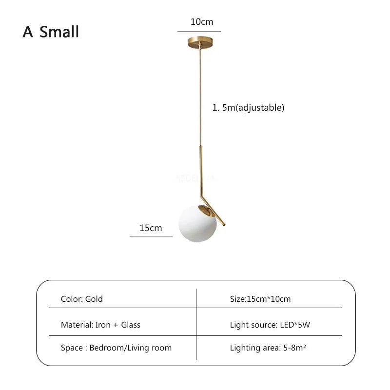 suspension LED en verre design moderne luminaire décoratif d'intérieur