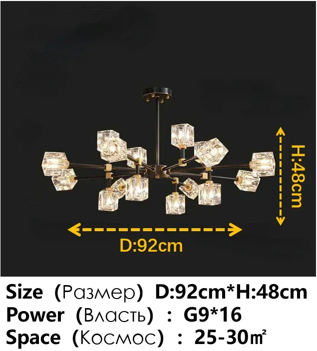 Modern Ceiling Crystal Chandelier Table, Restaurant, Kitchen Bar LED Chandelier Minimalist Home Decoration Light Luxury Crystal