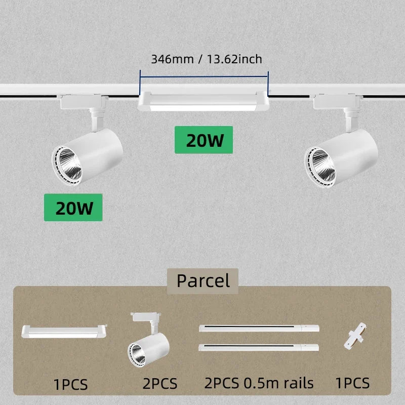 spot led sur rail pour éclairage de magasin