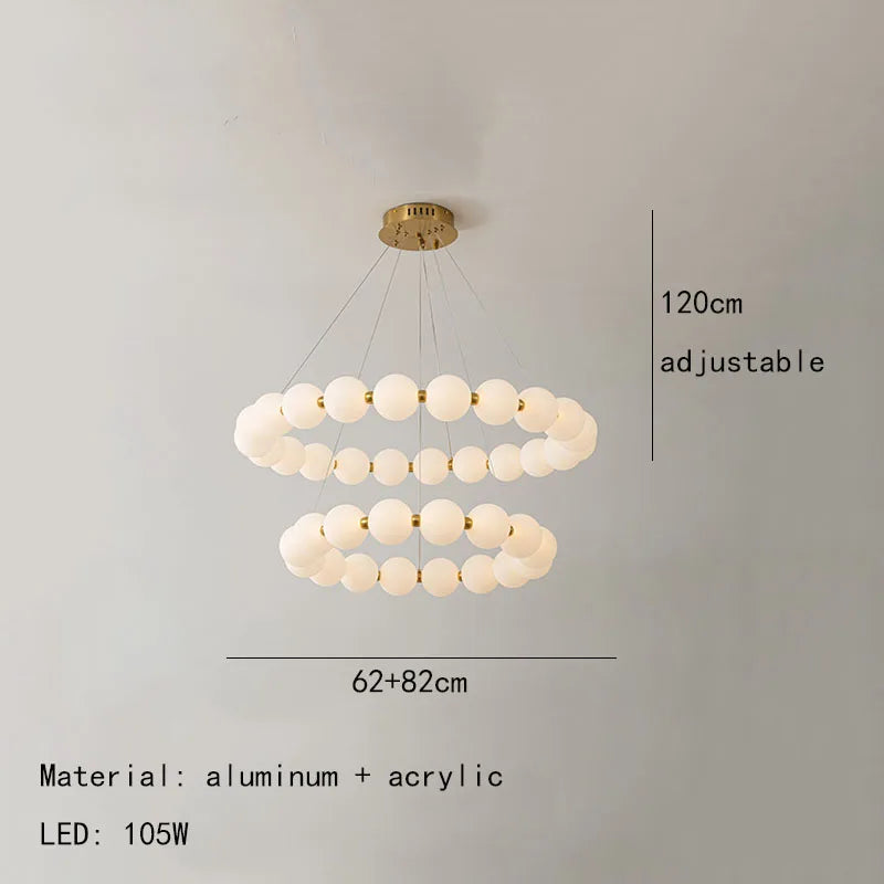 Anneau rond nordique LED lustre de plafond acrylique or pour salle à manger salon Table centrale chambre suspension éclairage décor luminaire