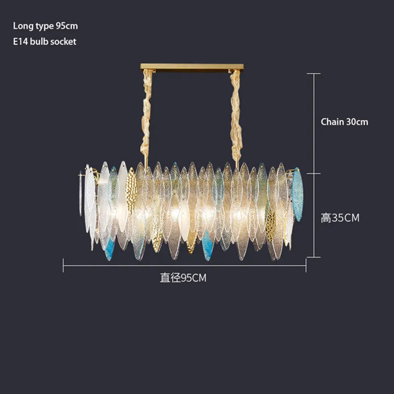 lustre en verre nordique pour décoration intérieure élégante