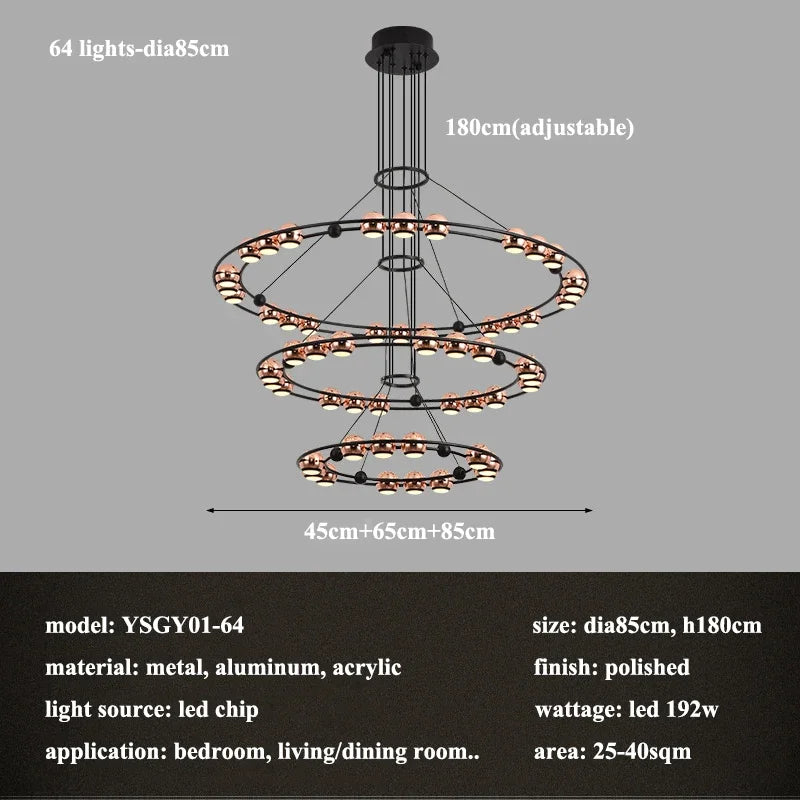 lustre LED circulaire moderne design nordique pour intérieur élégant