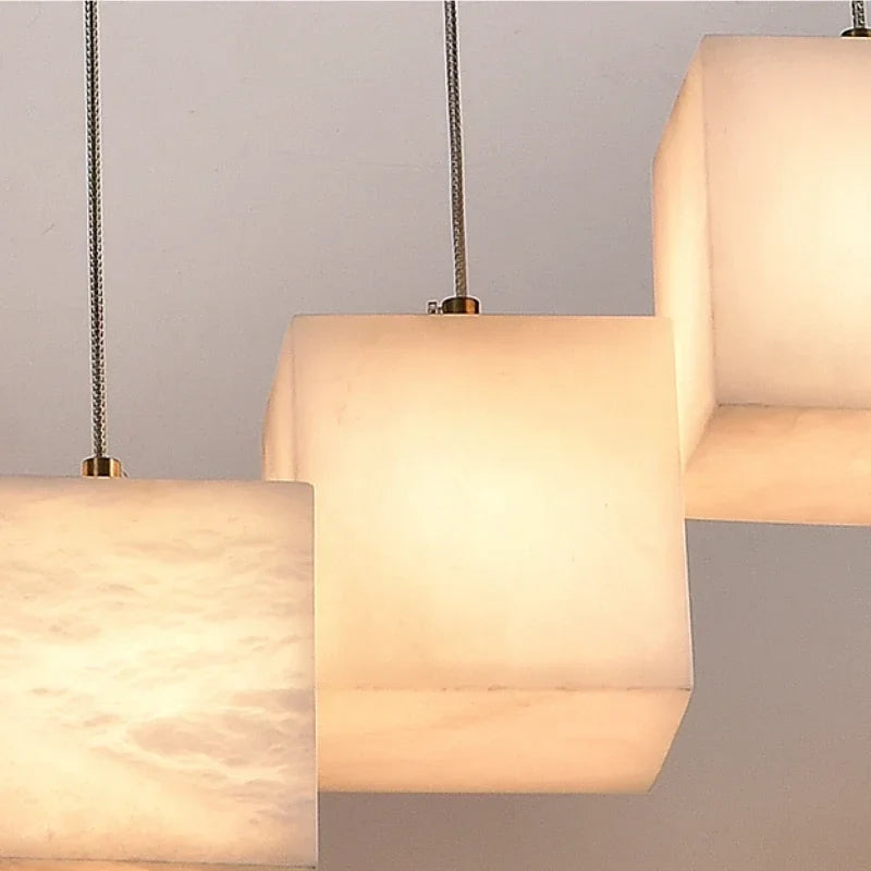 lustre en marbre espagnol style chinois minimaliste pour espace luxe