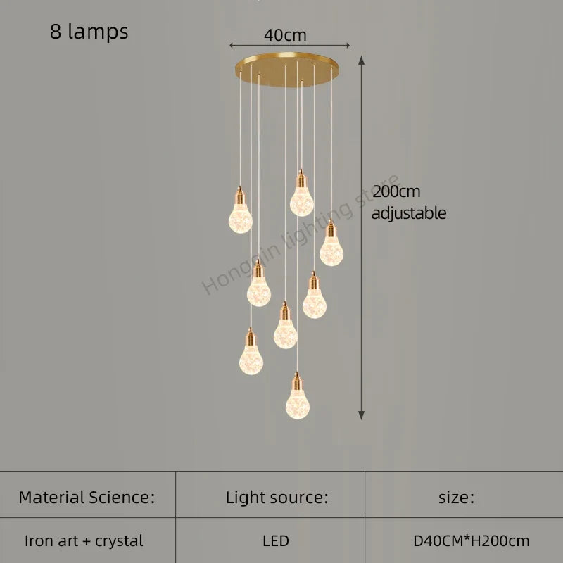 lustre moderne en cristal pour décoration intérieure élégante