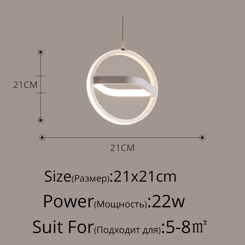 suspension led moderne pour éclairage intérieur design élégant