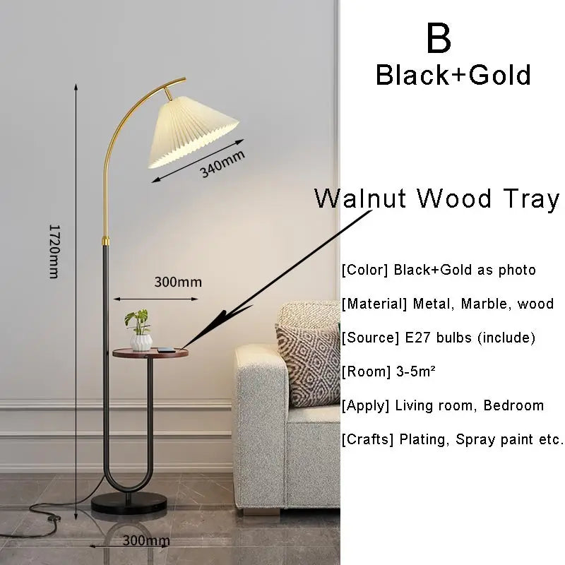 lampadaire nordique à led abat-jour en tissu pour décoration intérieure