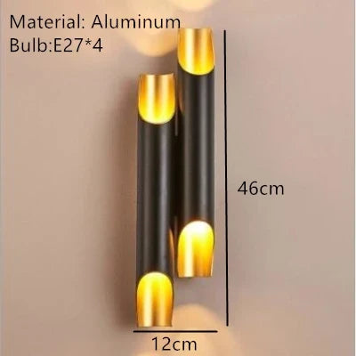 applique murale nordique en aluminium avec éclairage led moderne