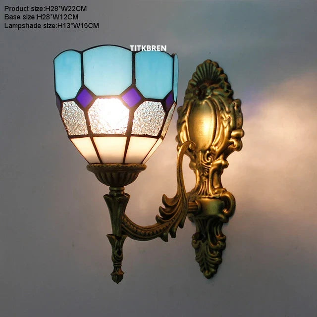 applique murale baroque en verre teinté à fleurs turques