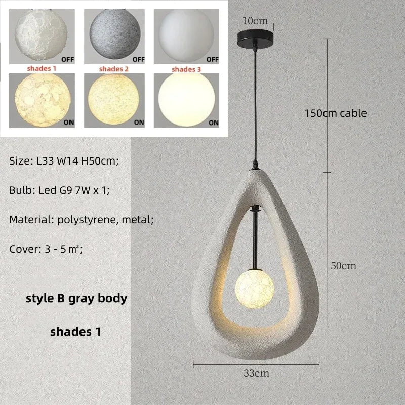 Nordique salle à manger suspension Led lumières Wabi Sabi Led suspension lampe chambre minimalisme suspension lampe décor à la maison éclairage intérieur lampe