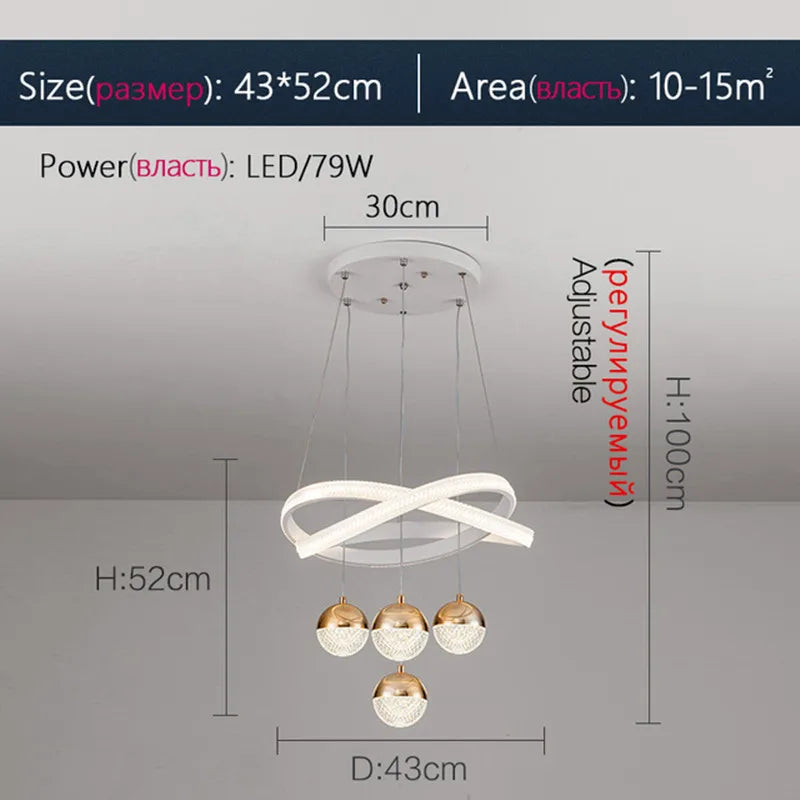 lustre moderne design minimaliste à trois têtes élégant et léger