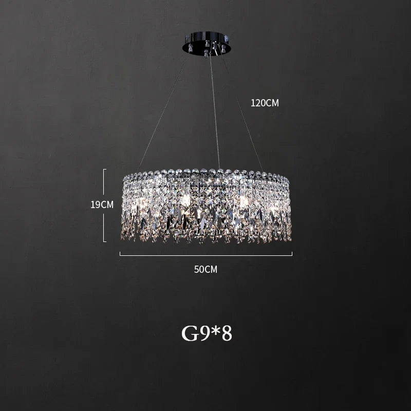 lustre de luxe en cristal lampe à main éclairage de bar luminaire suspendu