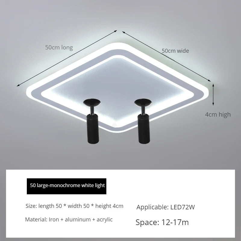 ins moderne plafond led ronde carrée avec projecteur monté en surface