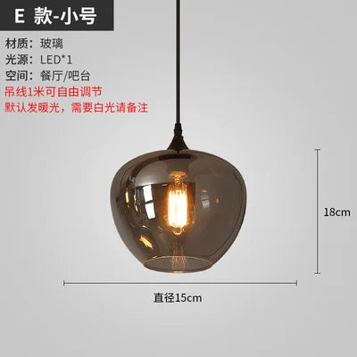 lustre nordique en verre pour éclairage moderne de restaurant et café
