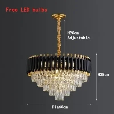 lustre led en cristal moderne idéal pour décoration intérieure de luxe