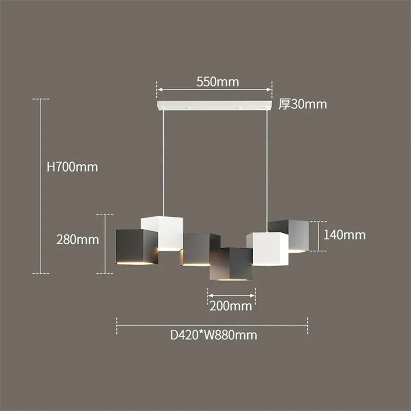 lustre moderne simple style nordique créatif prisme hexagonal éclairage intérieur