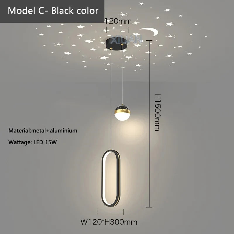 suspension modernes pour éclairage intérieur barre
