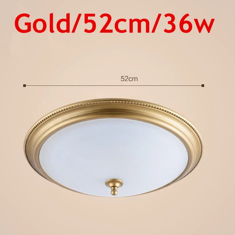 Plafonnier rond or/noir/Bronze plafonnier verre dépoli pour couloir salon cuisine LED lumineuse éclairage 110/220V