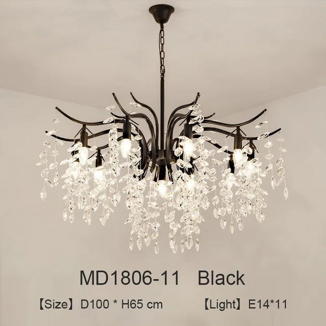 lustre nordique led en cristal de luxe décoration
