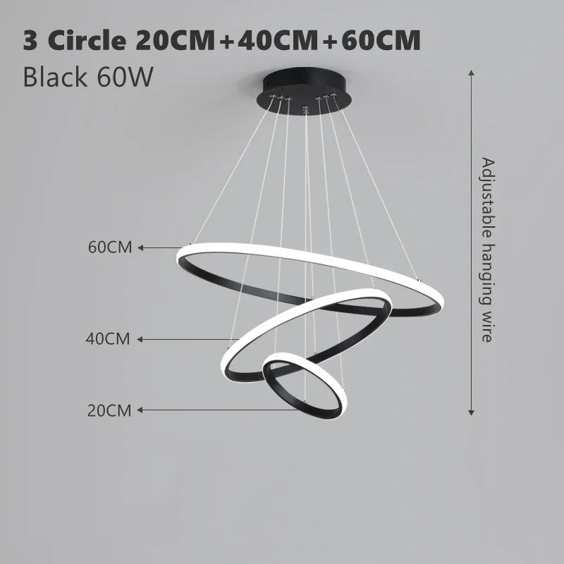 lustre moderne design cercle suspendu pour intérieur élégant