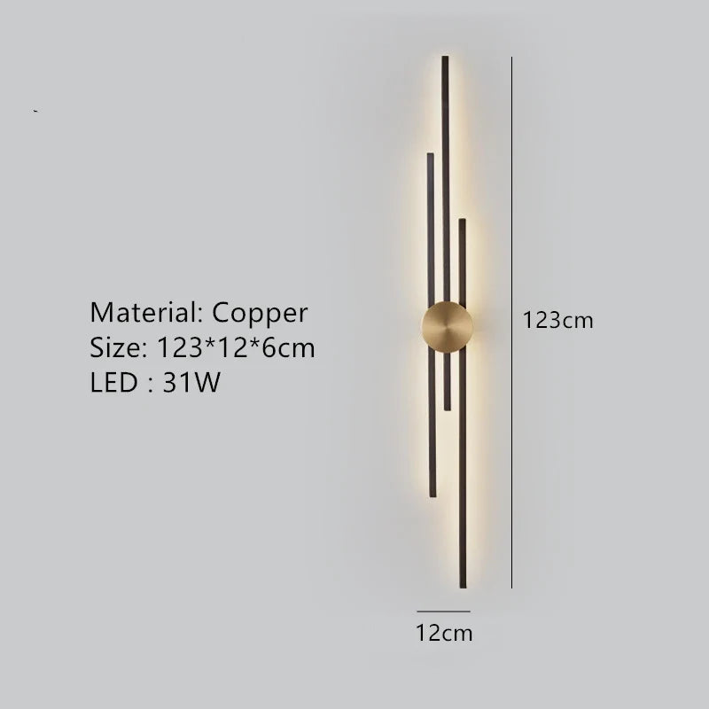applique murale led minimaliste en laiton pour restaurant
