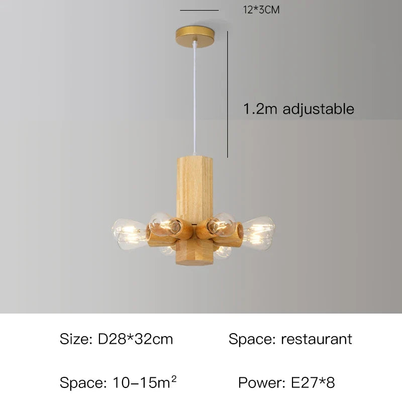 suspension nordique en bois pour décoration intérieure élégante