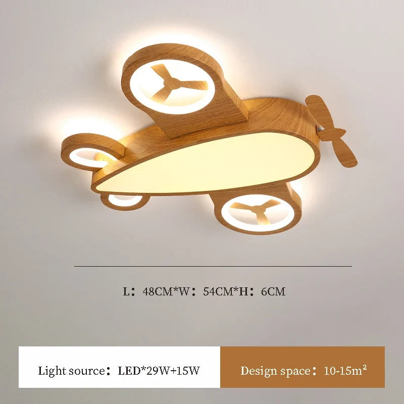 plafonnier led avion design nordique pour chambre enfant