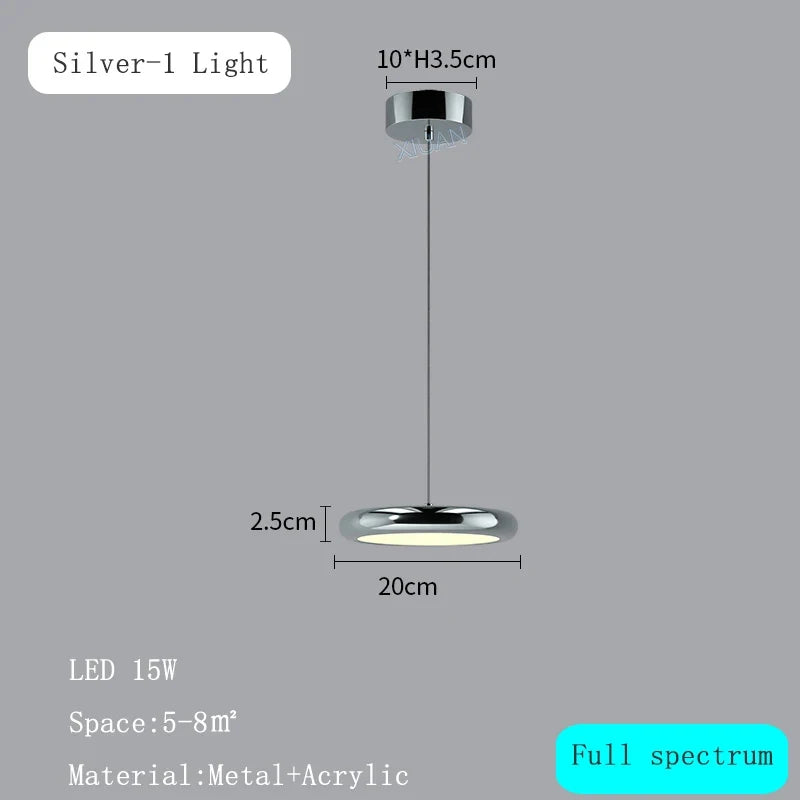 Suspension luxe ronde chromée