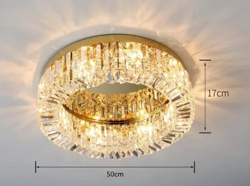 lustre en cristal moderne doré argenté à led pour décoration intérieure