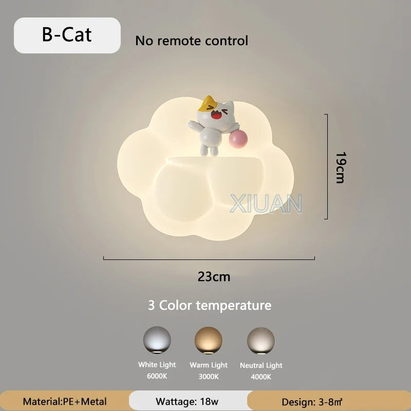 applique murale nuage ours chat singe pour enfants bébé
