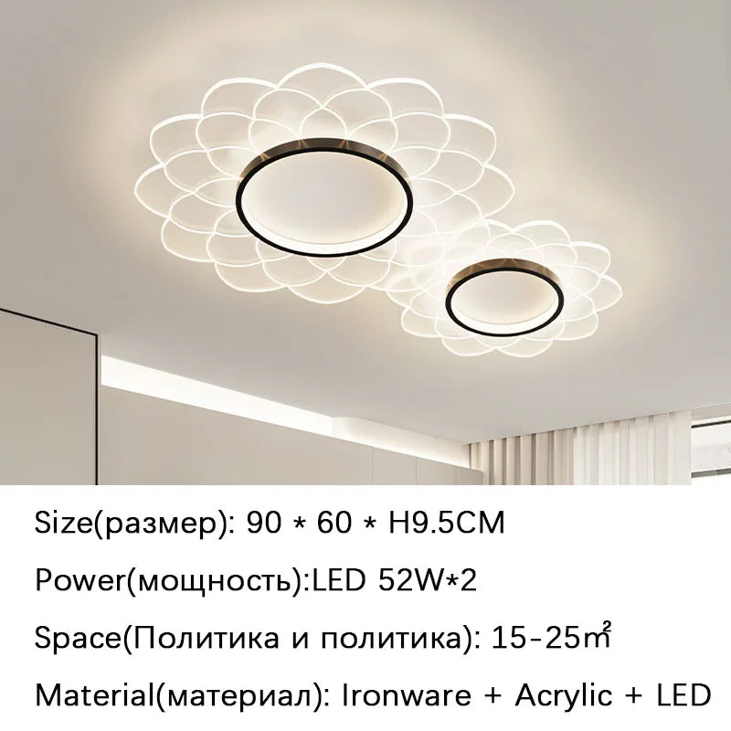 plafonnier led spot design floral en acrylique pour décoration intérieure