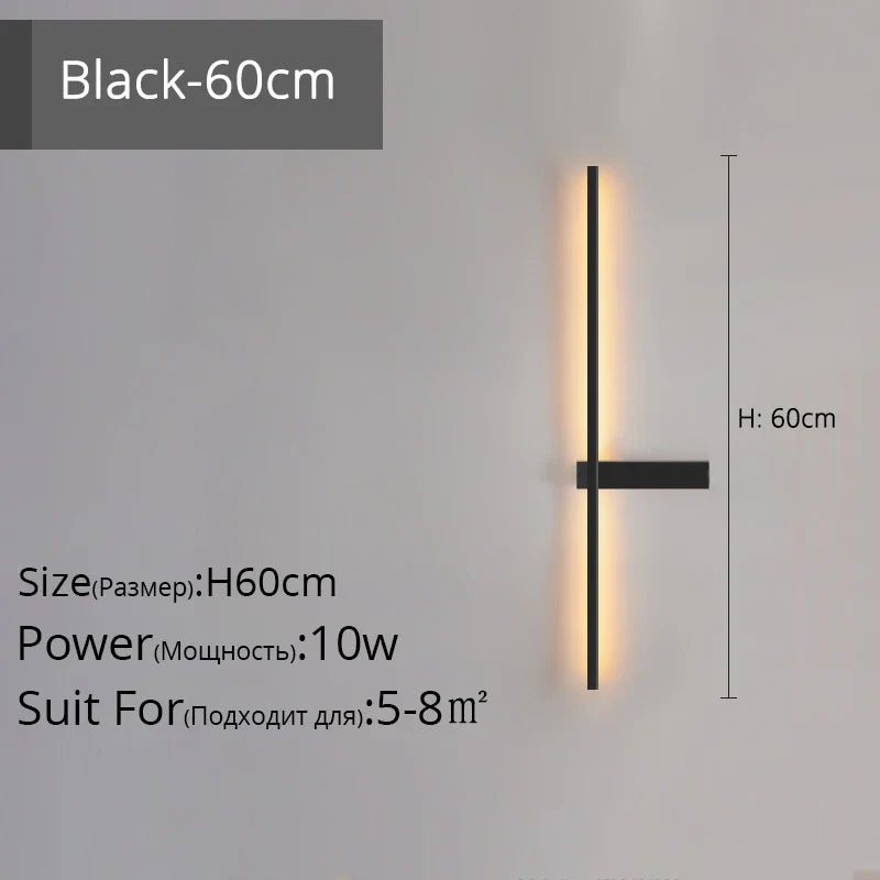 applique murale led minimaliste en aluminium pour éclairage intérieur