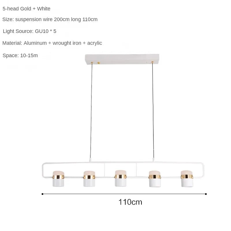 Nordic Designer Strip Restaurant Chandelier Minimalist Creative Bar Table Lamp, Bedroom Bedside Decoration Small GU10 Chandelier
