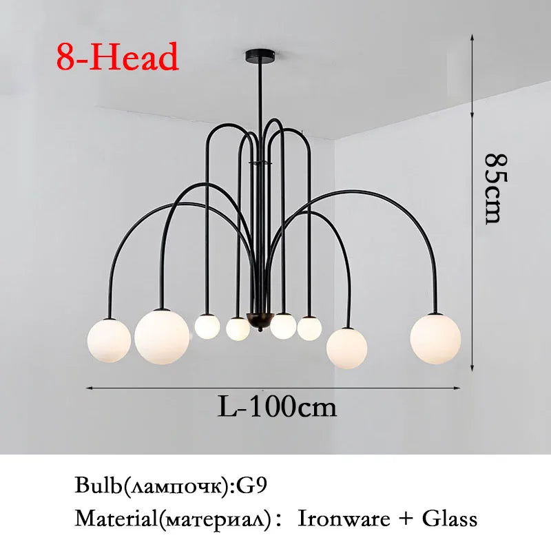 suspension modernes en verre de lait magique de haricot