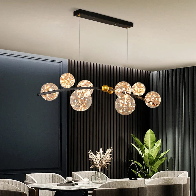 suspension nordiques en verre led pour décoration intérieure