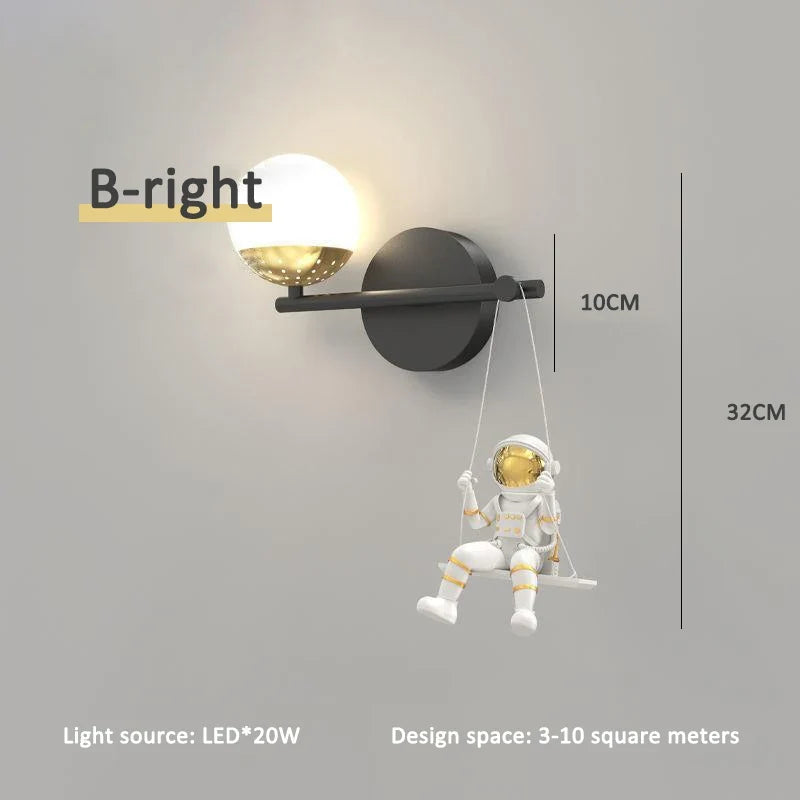 applique murale astronaute et lune pour chambre enfant