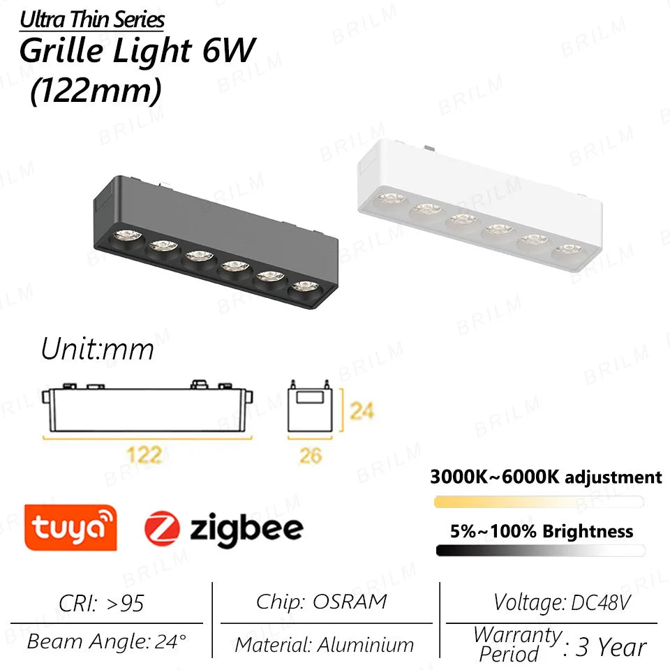 spot lumineux intelligent magnétique tuya zigbee à intensité variable