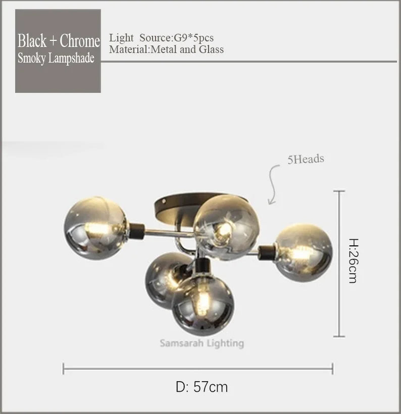 plafonnier led en verre design pour décoration intérieure