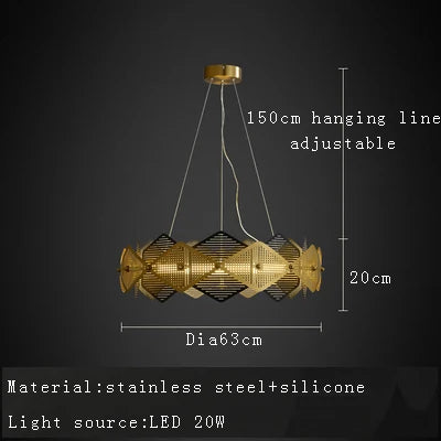 lustre post-moderne acier inoxydable lampe led minimaliste italienne
