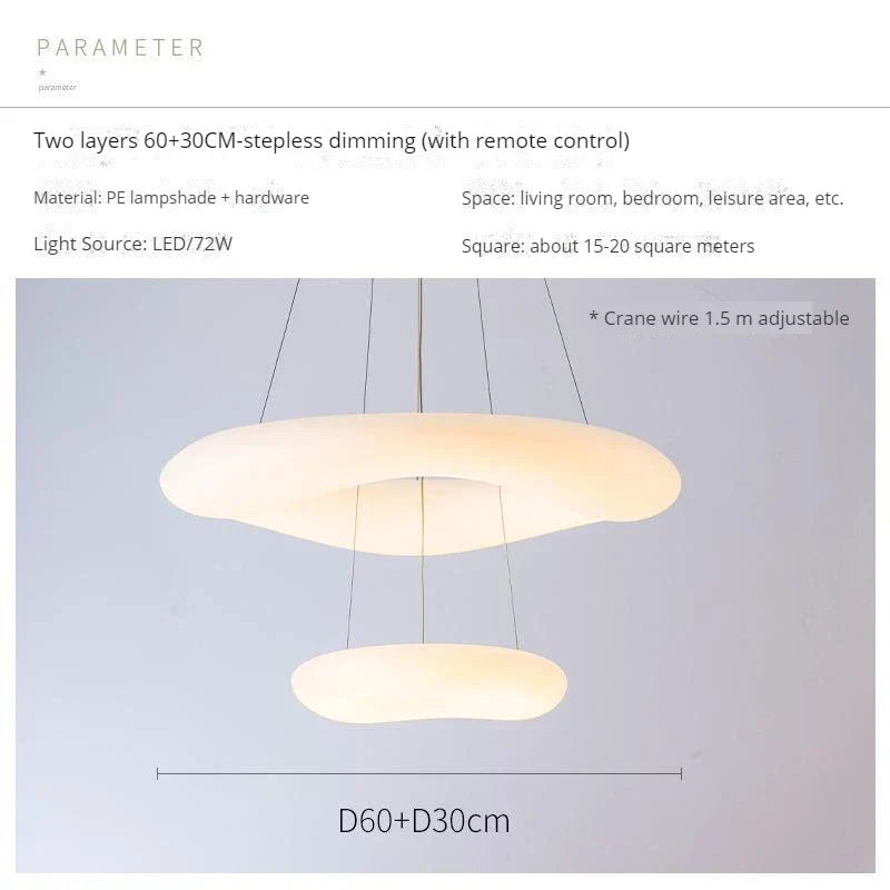 lustre moderne nordique nuage led décoration suspendue