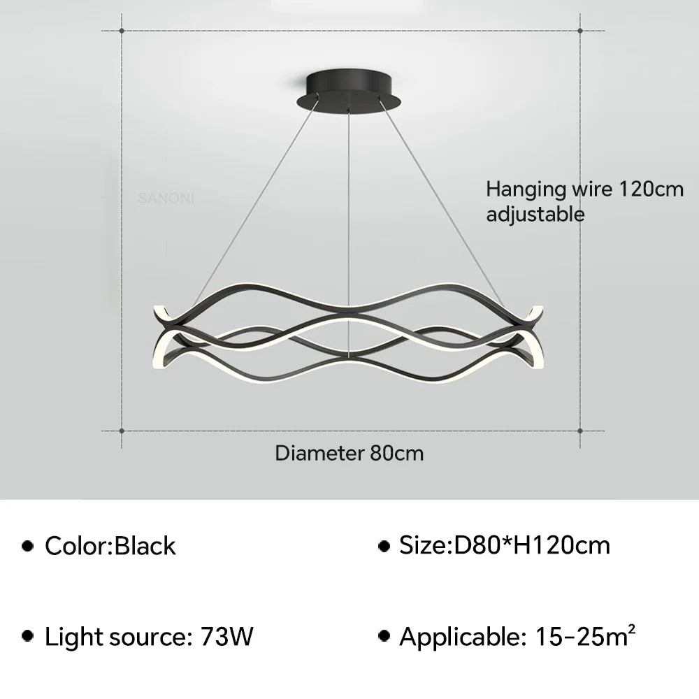 suspension moderne à led pour décoration intérieure élégante et luxueuse