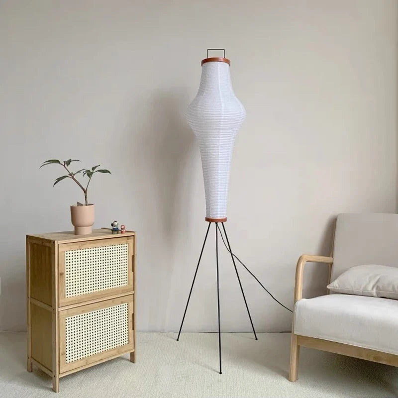 lampadaire led en papier de riz design japonais pour intérieur