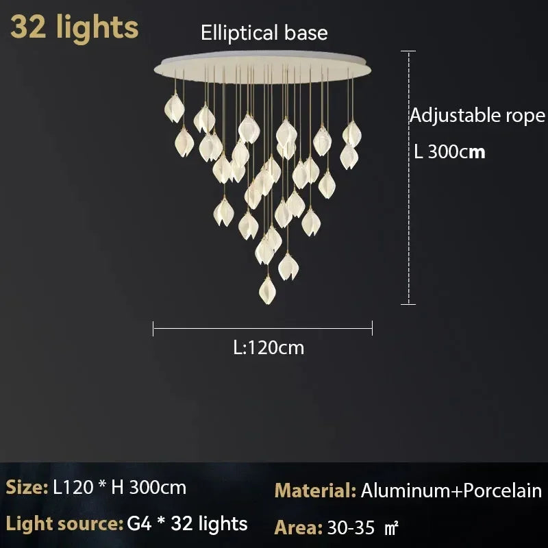 suspension magnolia pour décoration intérieure et éclairage élégant
