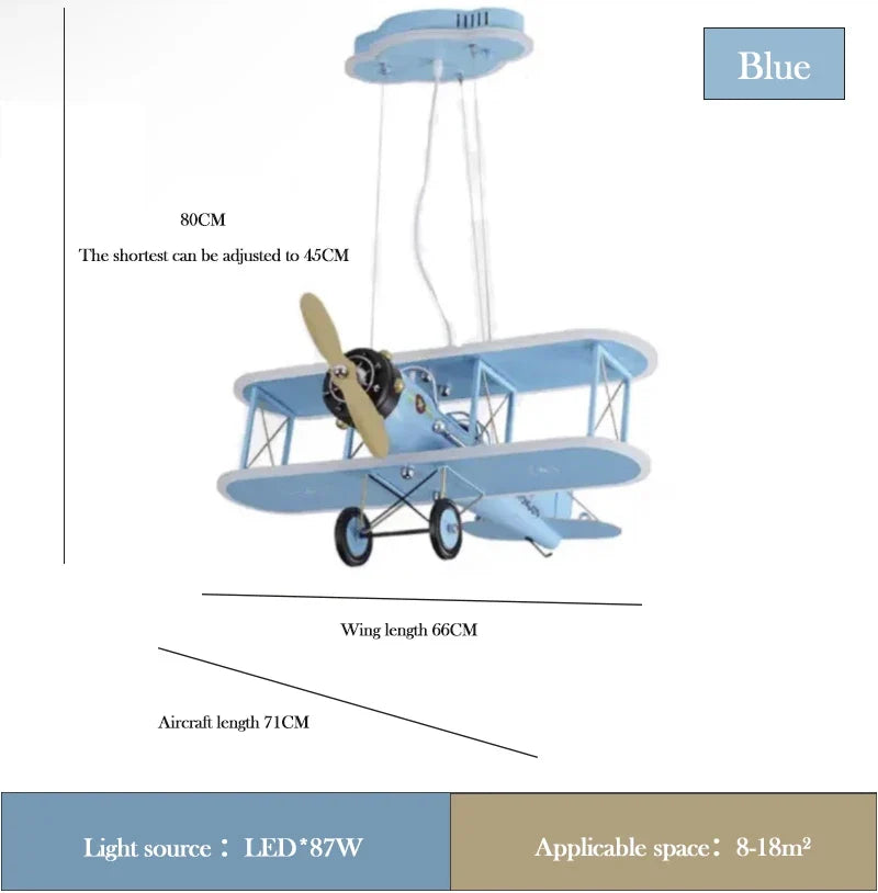lustre créatif avion hélicoptère pour chambre enfant moderne