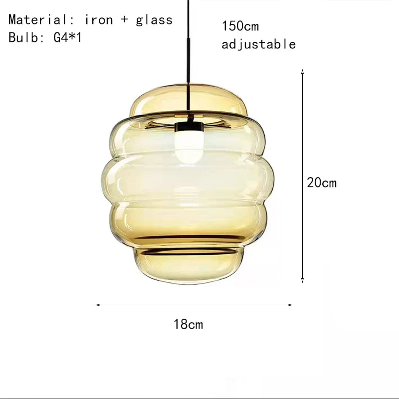 suspension en verre transparent pour bar restaurant avec fil réglable