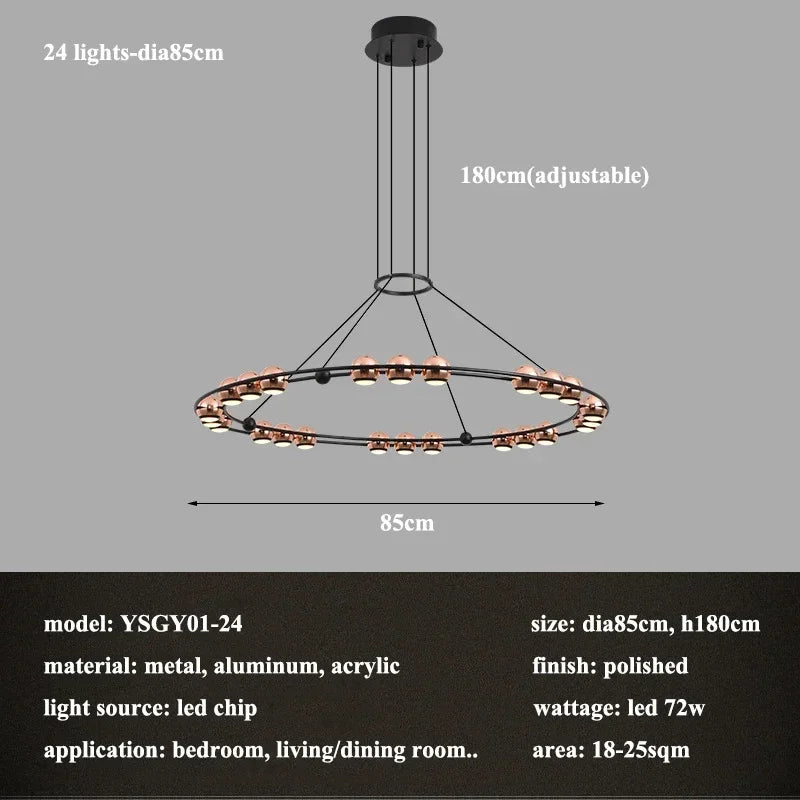 lustre led créatif italien en forme de haricot pour décoration intérieure