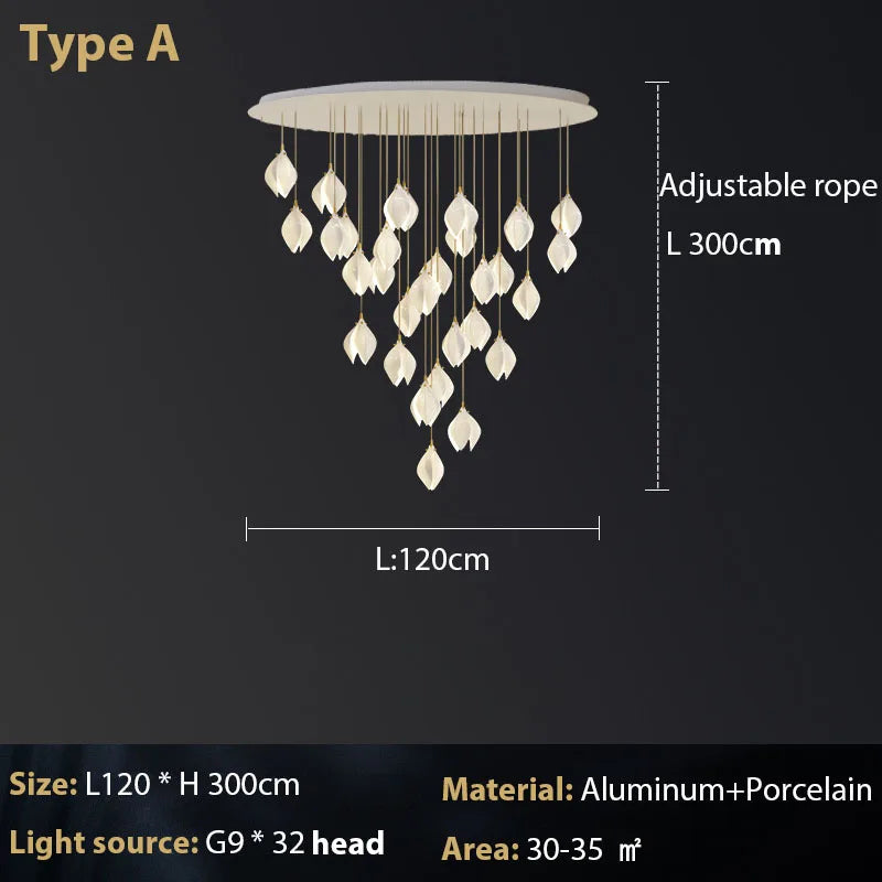 Lustre Magnolia en céramique