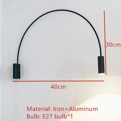 applique murale led courbée métal doré g9