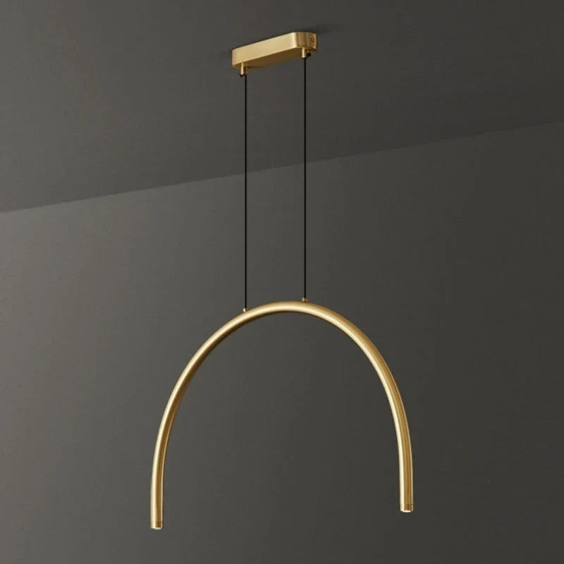 suspension modernes en laiton doré 2/4/6 led hauteur réglable