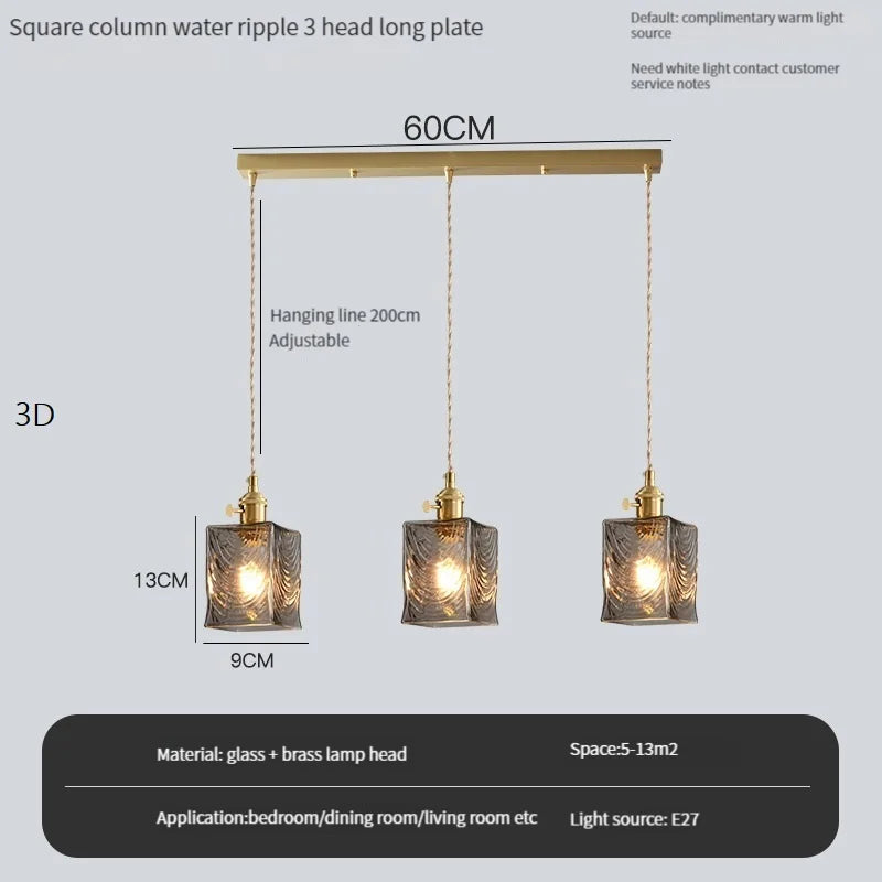 lustre vintage edison avec ombre en verre cristal pour bar loft